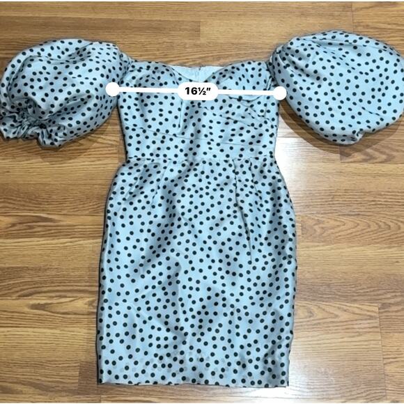 RASARIO Polka-Dot Silk Organza Off-The-Shoulder Midi Dress IT 44 - Picture 6 of 14